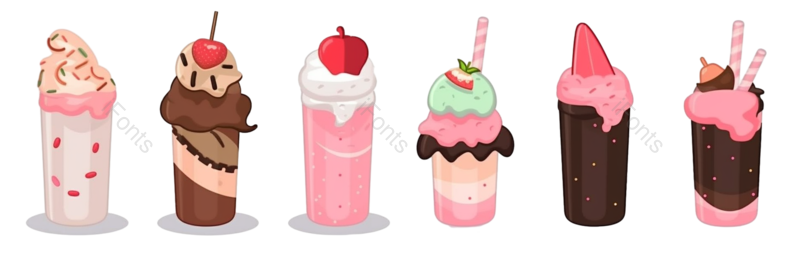 清新图片,健康食物元素,夏天PNG,插画免抠素材